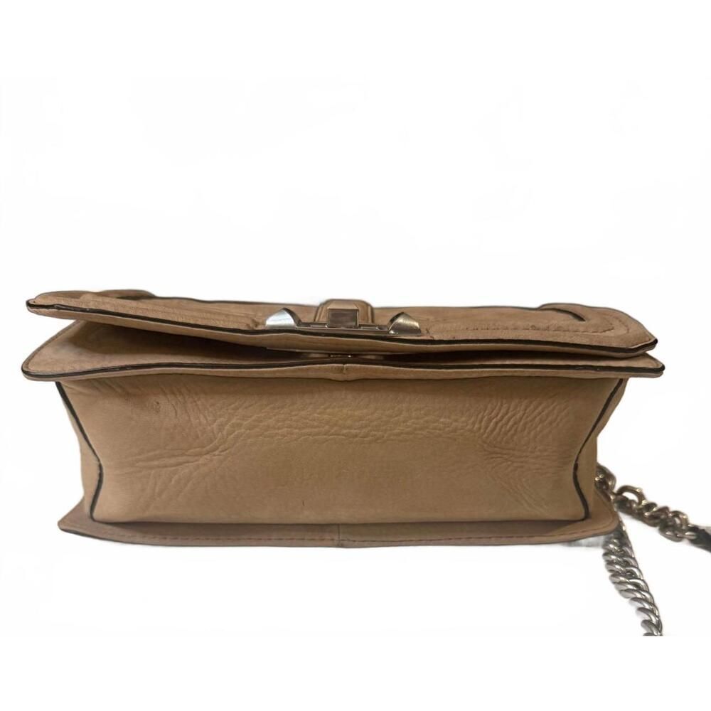 Rebecca Minkoff Beige Quilted Leather Crossbody Bag Chain Strap - Picture 4 of 9